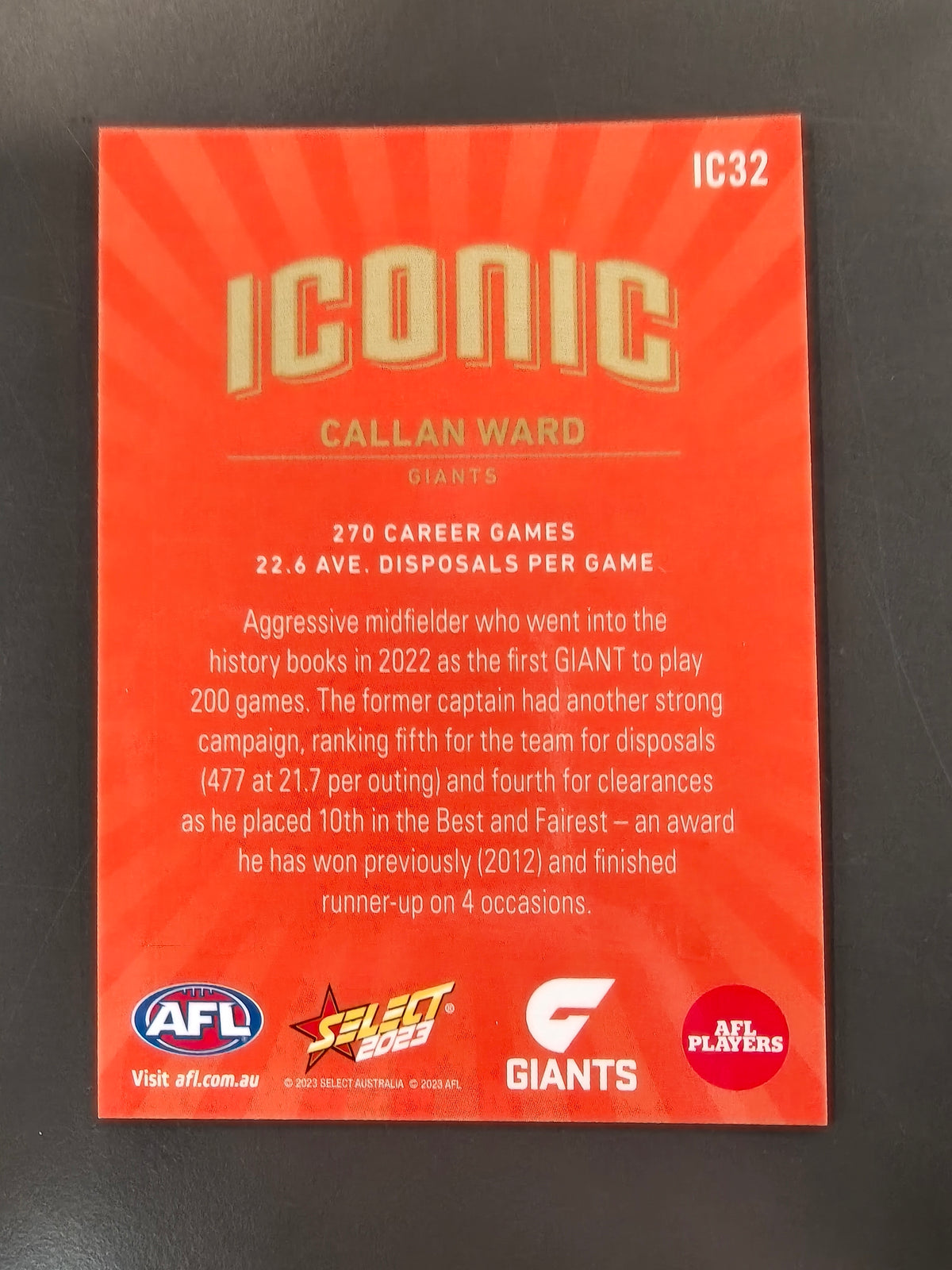 Callan Ward AFL #63/70
