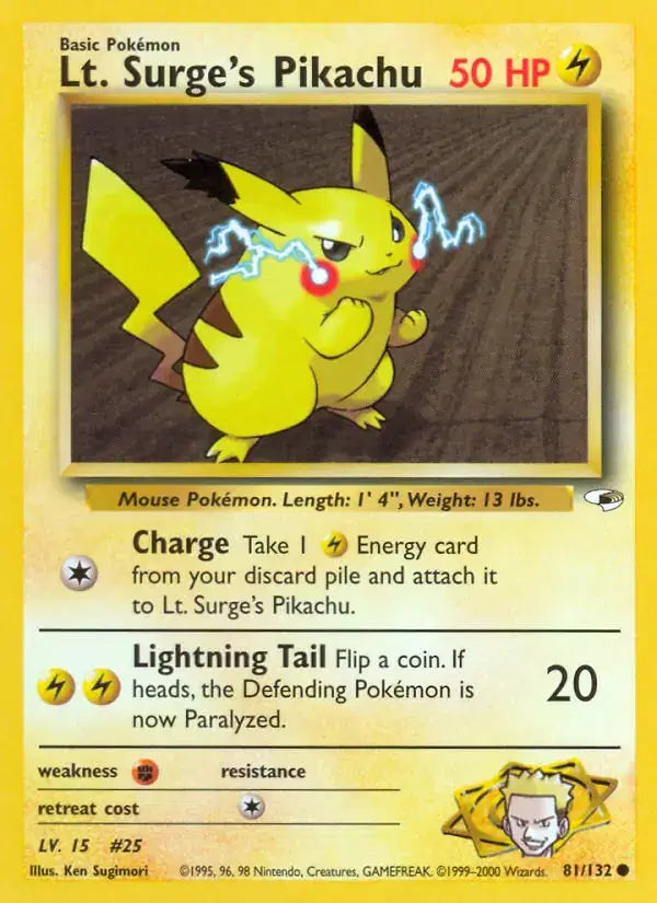 #081 Lt. Surge's Pikachu
