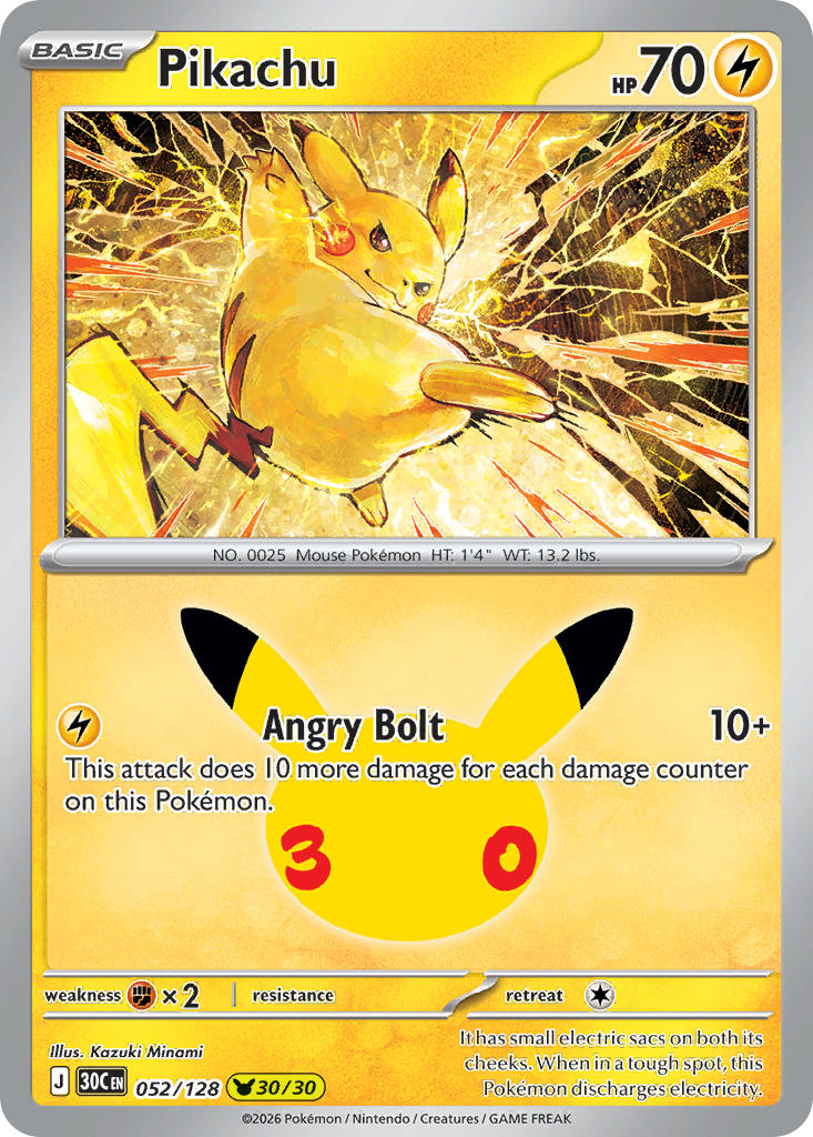 #052 Pikachu (30/30)