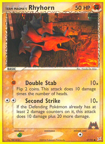 #067 Team Magma's Rhyhorn