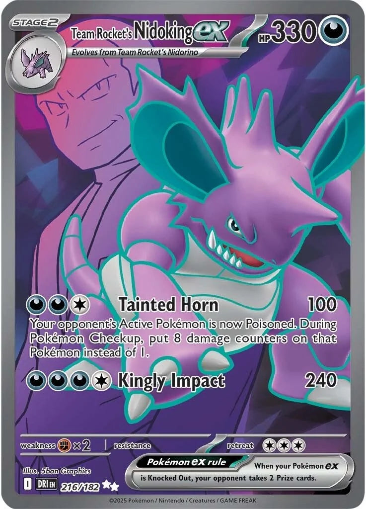 #216 Team Rocket's Nidoking EX