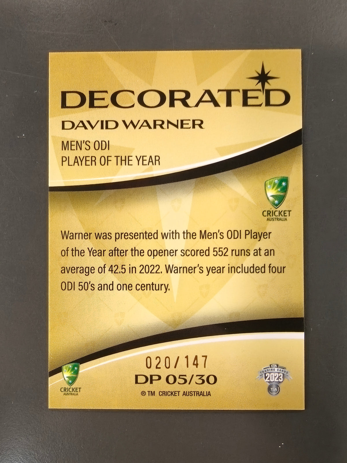 David Warner Cricket #020/147