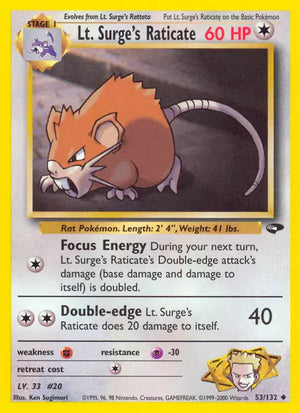 #053 Lt.Surge's Raticate