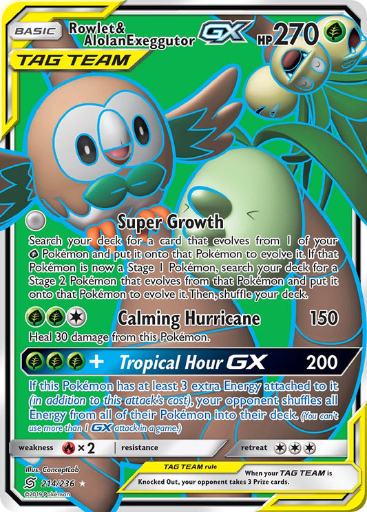 #214 Rowlet & Alolan Exeggutor-GX