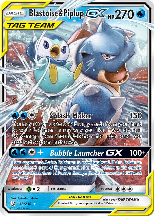#038 Blastoise & Piplup-GX