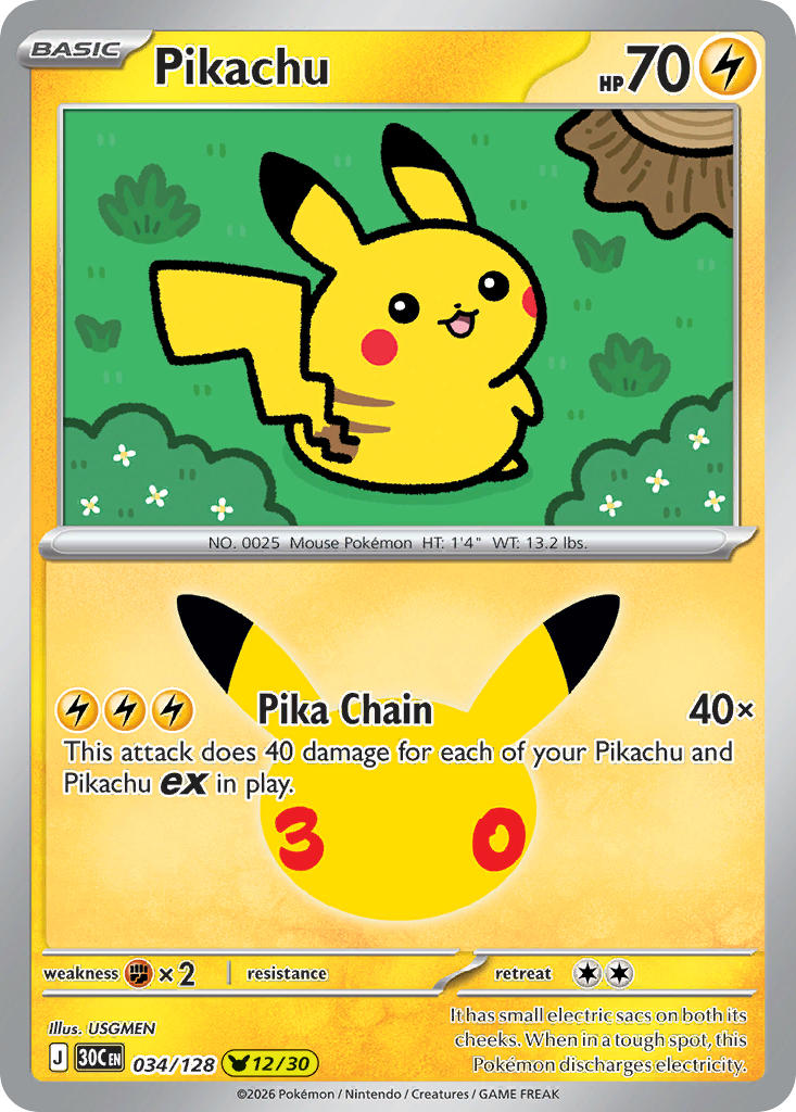 #034 Pikachu (12/30)