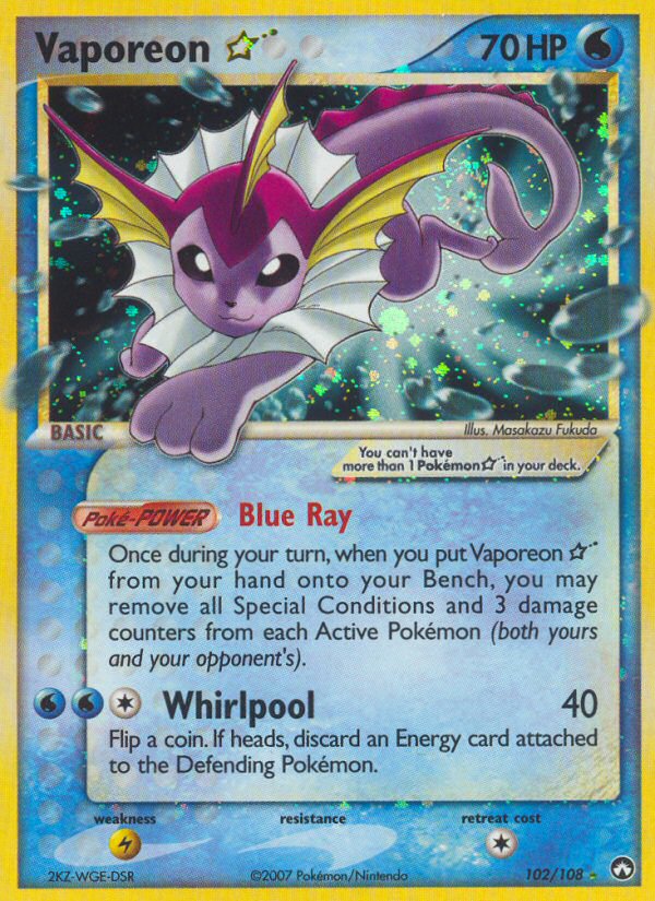 #102 Vaporeon Gold Star