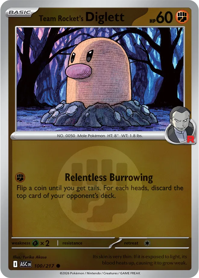 #100 Team Rocket's Diglett