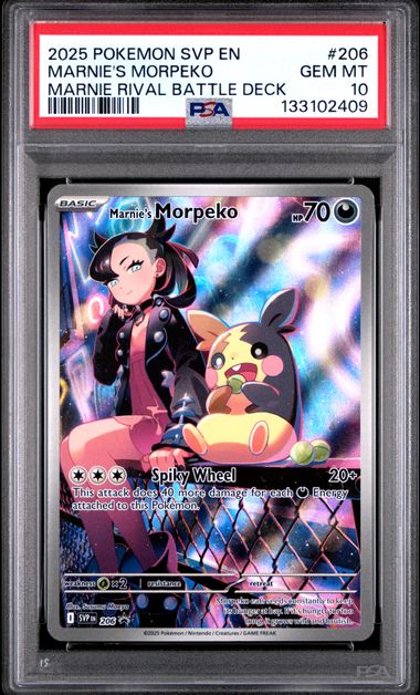 2025 POKEMON SVP EN-SV BLACK STAR PROMO #206 MARNIE'S MORPEKO MARNIE RIVAL BATTLE DECK