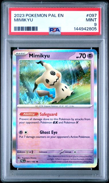 #097 Mimikyu Holo ( Error Print) Psa 9