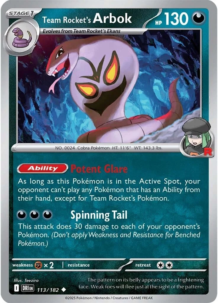 #113 Team Rocket's Arbok