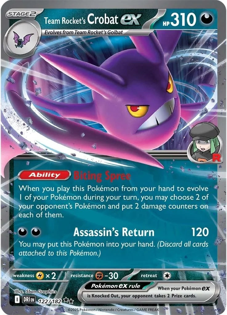#122 Team Rocket's Crobat EX